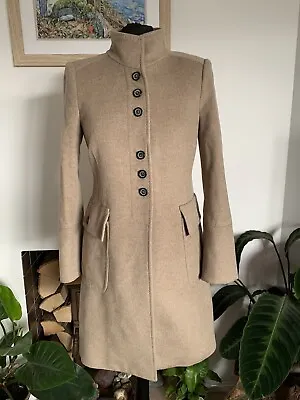 ZARA Camel Brown Beige Tan WOOL Mix Long Jacket - Size M - Long Coat Overcoat • $62.16
