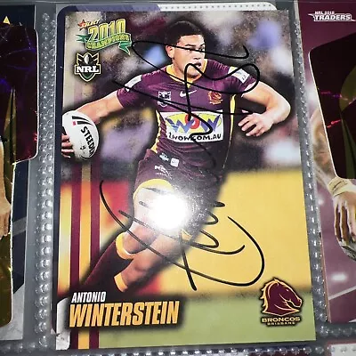 Antonio Winterstein Signed 2010 Select Champions NRL Brisbane Broncos • $5