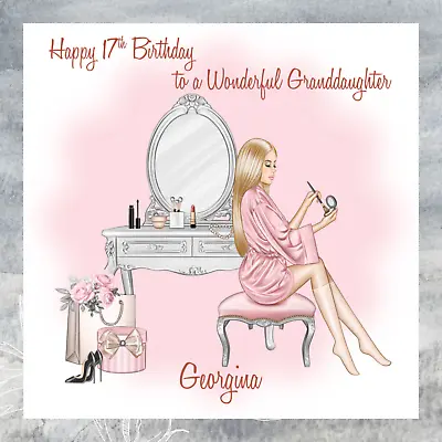 Personalised Makeup Birthday Card - 13th 18th 21st Daughter Niece Friend Any Age • £3.05