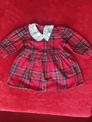 Baby Girls Scottish Tartan Dress Size 3-6 Brand Matalan Excellent Condition. • £2.99