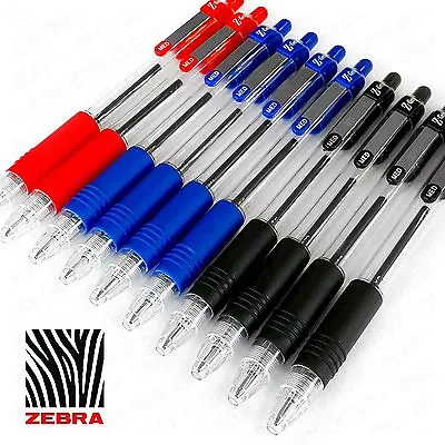 Zebra Z-Grip Retractable Ballpoint Pen - Pack Of 10 - Black Blue And Red • £4.99