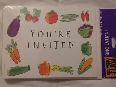 Party Express/Hallmark Vegetable Garden Party Invitations (8) Envelopes NOS VTG  • £5.70