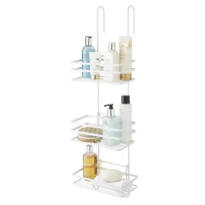 3 Tier Non Rust Hanging Shower Caddy Bathroom Organiser In White • £20.99