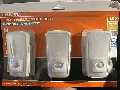 Sylvania Power Failure LED Night Light Emergency Backup Motion Activated 3 Pack • $26.75