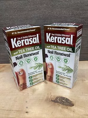 2 Pack Kerasal Nail Renewal Plus Tea Tree Oil Nail Renewal 0.33 Fl Oz New • $24.95