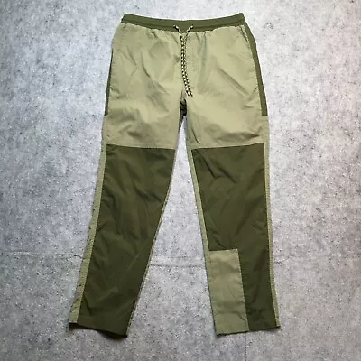 $9.95 • Buy Shein Colorblock Pants Womens Medium Green Elastic Waist Contrast Stretch Pocket