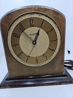 Beautiful Art Deco Vintage Hammond Synchronous Wood Desk Mantle Clock REPAIR • $32