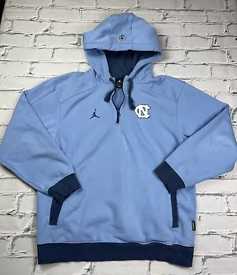 Men's Nike Air Jordan North Carolina UNC Tarheels Hoodie Jacket 1/4 Zip Sz L • $30