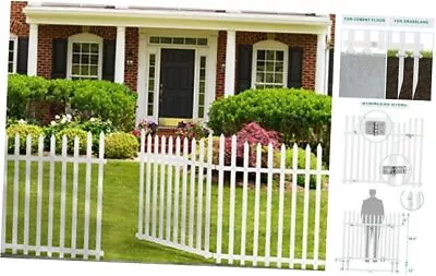 52  W X 44  H Outdoor Vinyl Picket Vinyl Gate Kit With Fence Wings Fence Gate • $145.56