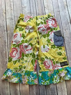 Matilda Jane Size 8 Hammond Bay Daphne Stew Ruffles The Yellow Floral B4 • $30