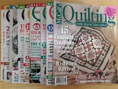 McCall's Quilting Magazine 2000-2012 Lot Of 11 Templates Instructions • $33