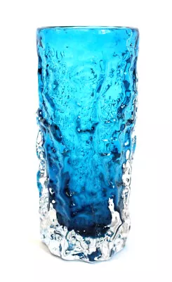 £43 • Buy Vtg WHITEFRIARS BARK KINGFISHER Blue Geoffrey Baxter Art Glass Vase 7.5  - A16