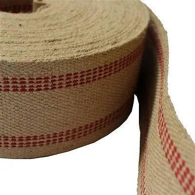 RED LINE JUTE WEBBING HEAVY WEIGHT UPHOLSTERY By The Yard • $0.99