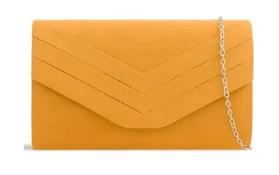 Evening Prom Handbag Women's Faux Suede Decorated Flap Chain Party Clutch Bag • £12.45