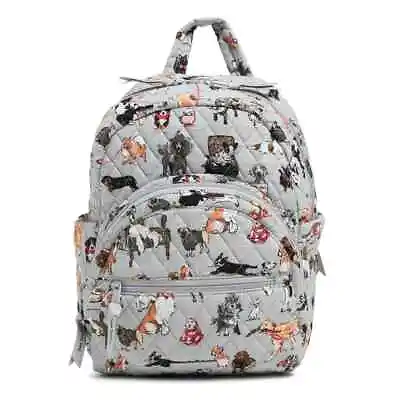 New Vera Bradley Essential Compact Backpack In Dog Show-Quilted Cotton • $74.97