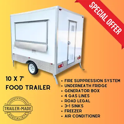 🇺🇸 Brand New Food Trailer  10 X 7 FT Mobile Restaurant Ready For Success! 🚚🔥 • $19997