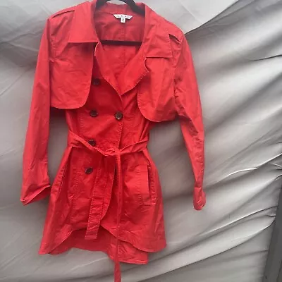 Cabi Is Omens Red Convertible Trenchcoat Size 12 • $13