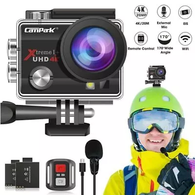 Campark 4K 20MP WIFI EIS HD Action/Sport/Waterproof/Underwater Camera Recorder • $55.79