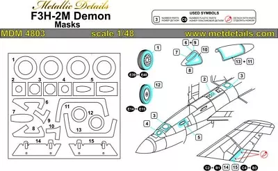 1/48 Metallic Details MDM4803 F3H-2M Demon Painting Masks • $3