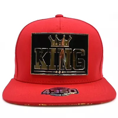 King Crown New TL Gold Metallic Snapback Hat 4350 Adjustable Baseball Cap • $19.99