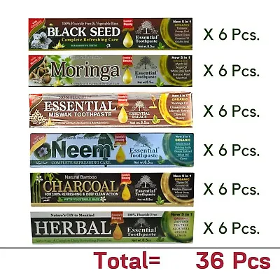 36 Pcs (6x 6 Pcs) Essential Palace Neem Moringa Charcoal Herbal Toothpaste • $110