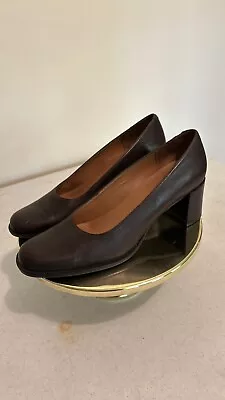 Aerosoles Women’s Dark Brown Leather Heels Pumps Size 7.5M Bette Pump • $19.99