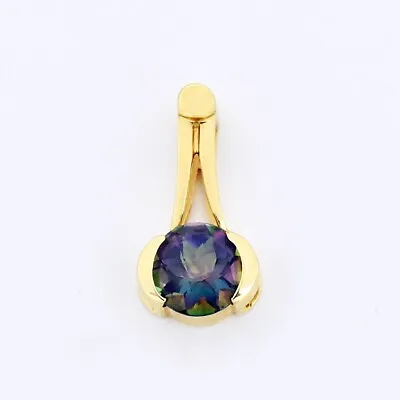 14k Yellow Gold Estate Mystic Topaz Drop/Dangle Pendant • $210.39