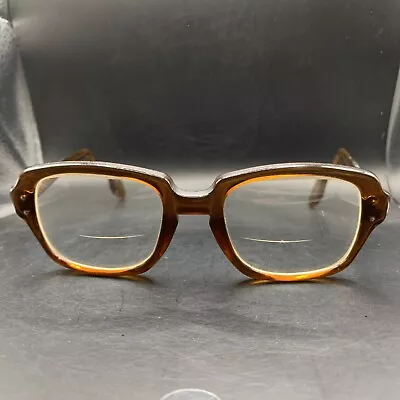 Vintage USS Brown Army Eyeglasses Frames 4 1/2 - 5 3/4 • $24.99