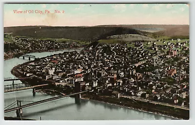 Postcard Vintage Aerial View Of Oil City PA • $4.57