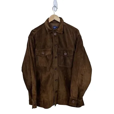 Vintage Gap Suede Trucker Jacket Brown Shackett Over Shirt Medium • £45