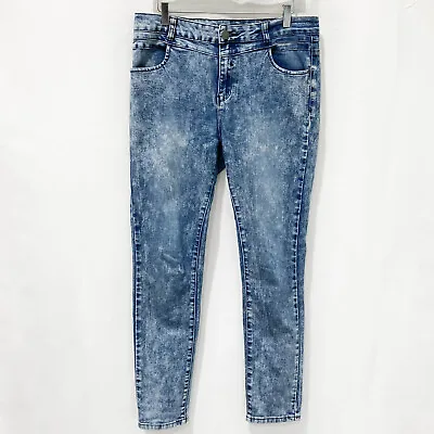 £10 • Buy George Blue Acid Wash High Waisted Skinny Jeans UK 14