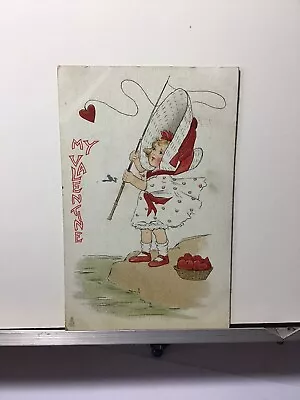 Vintage Tuck Valentine Postcard-“Betsy Beauties” Fishing Hearts Posted • $5