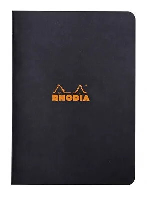 Rhodia Staplebound Lined Paper Notebook In Black - 6 X 8.25 - NEW - R119189 • $9.95