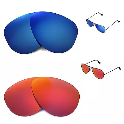 $39.99 • Buy WL Polarized Fire Red+Ice Blue Lenses 4 Ray-Ban Aviator RB3044 Small Metal 52mm