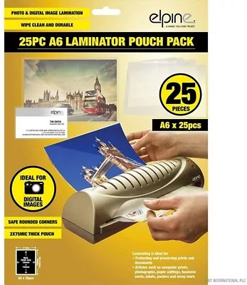A6 Laminating Pouches Set 25pc Micron Safe Digital Image Lamination Pouch • £4.25