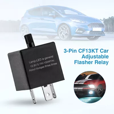 3-Pin Car Flasher Relay Fix Light LED Lamp Turn Signal Hyper Flash CF13 JL-02 US • $8.89