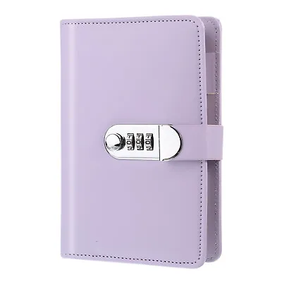 A6 Diary With LockJournal With Lock Cute Leather Binder Refillable PaperPurple • $32.22