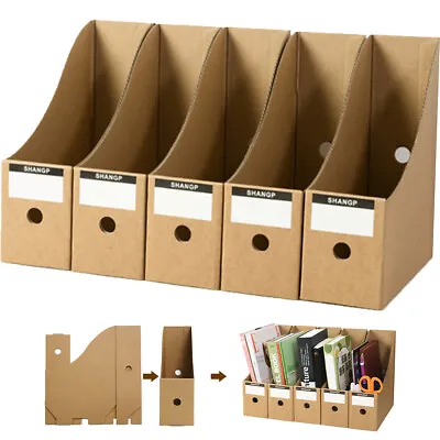 5 Pack Magazine File Holder Foldable Magazine Organizer Desk Storage BeuiP • £9.50