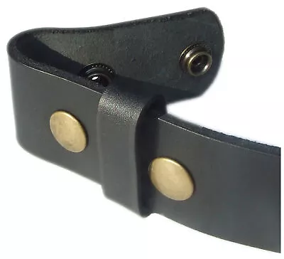 QHA Mens Leather Snap Belt Top Grain Strap Without Buckle Real Cowhide Q77 • £19.99