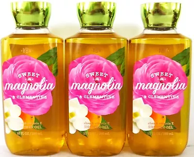 Bath Body Works SWEET MAGNOLIA & CLEMENTINE Shower Gel 10 Fl. Oz. NEW X 3 • $52.99