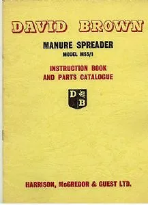 £12.50 • Buy David Brown Manure Spreader Model Ms3/1 Operators Manual With Parts List