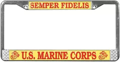 Semper Fidelis U.S. Marine Corps Chrome License Plate Frame Official Licensed • $22.95