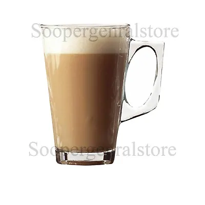 Latte Glasses Cups Mugs Tea Coffe Cappuccino Glass Set Of 2-4-6 Glaasware 240ml • £5.99