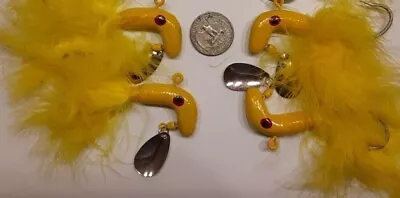 Lot Of 4 Yellow  1.5 Oz. Large MARABOU Feather Jig  • $9.99