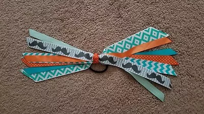Homemade Ponytail Hair Bow Accessory Mustache Theme • $6