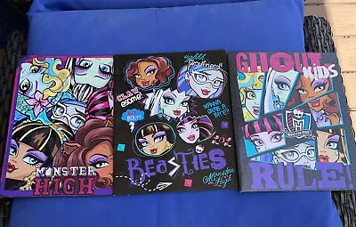 3 Monster High Folders 2 Pocket School Portfolio Folders • $10.88