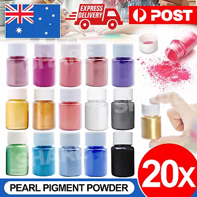 20x Mixed Mica Powder Epoxy Resin Dye Pearl Natural Mica Pigment Mineral Powder • $15.95