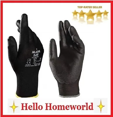 Ultrane 548 Black Work Gloves Mens & Womens Construction Mechanics Size 11 XXL • £4.95