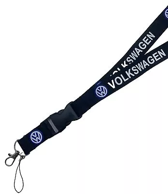 VW Volkswagen Lanyard Black And White Car Euro Lanyard Key Holder Key Chain Clip • $8.69