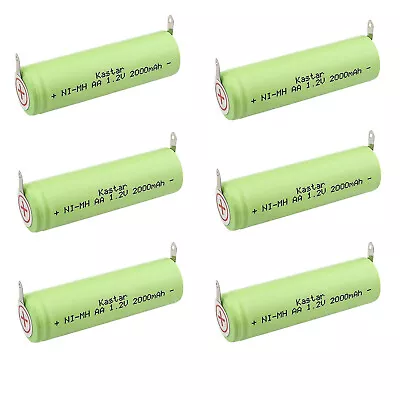Kastar 6 PCS AA 1.2V 2000mAh Ni-MH Rechargeable Batteries Cell Flat Top W/ Tabs  • $16.99